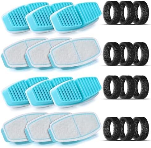 Cat Water Fountain Filters : BEMOONY Pet Water Fountain Replacement Filter - 24 Packs of Cat Fountain Filters (12 Carbon Filters + 12 Sponges) - Multiple Filtration Please Replace it Every 2-3 Weeks