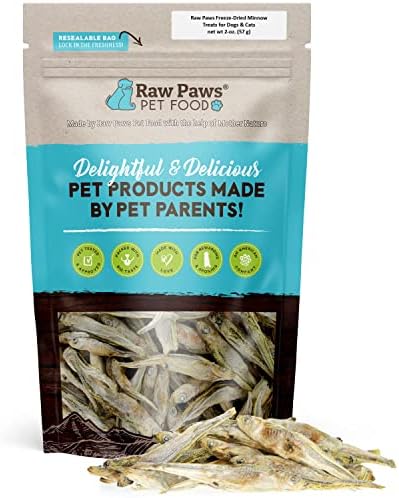 Raw Paws Smelt Freeze Dried Minnows for Cats & Dogs, 2-oz - Made in USA - Freeze Dried Fish for Cats - Single Ingredient Fish Dog Treats - Minnows Dog Treats