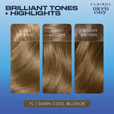 Clairol Nice'n Easy Permanent Hair Dye, 7C Dark Cool Blonde Hair Color, Pack of 3