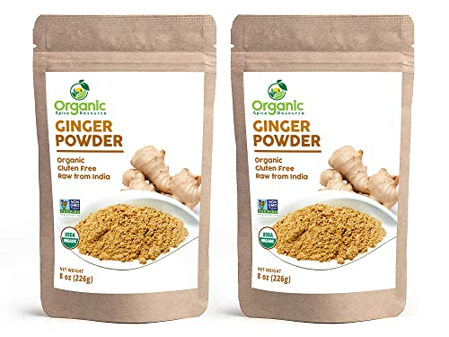 Organic Ginger Powder | 16 oz (Pack of 2) | USDA Organics and Non-GMO Verified Project Approved | Product of India | 100% Raw and Natural | Resealable Kraft Bag by SHOPOSR