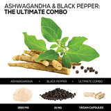 NATURE'S NUTRITION Organic Ashwagandha Capsules 1950mg Supplement w/ Black Pepper Root Powder 60 Capsules