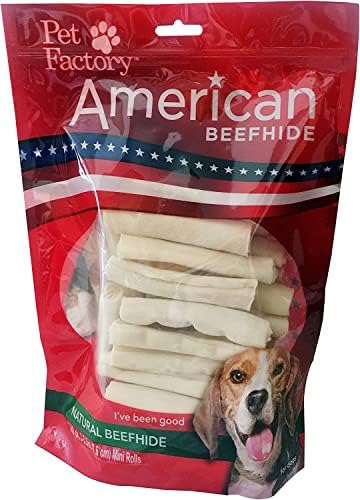 Pet Factory American Beefhide 3" Mini Rolls Dog Chew Treats - Natural Flavor, 40 Count/1 Pack