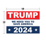 Trump 2024 Yard Sign, Trump Signs for Yard, 12" x 18" inches Double Sided with H-Metal Stake, Trump 2024 Signs for Yard, WNYTSA Yard Sign, Trump Signs, Donald Trump Yard Sign, Trump Lawn Sign