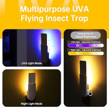 Pesteaze Flying Insect Trap, Plug-in Indoor & Killer for Flies, Mosquitoes, Fruit Flies, Moths & Gnats, with Adjustable Brightness UV Attractant Catcher & Night Light, 2 Device + 20 Glue Card Refills