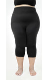 Bioflect® Capri Compression Leggings with Bioceramic Fibers and Micro-Massage Knit- for Support and Comfort - Black XXL