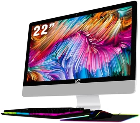 STGSivir All in One Desktop Computer, 22 inch FHD Display, Intel Core i5 up to 3.6G, 16G RAM, 512G SSD, WiFi, BT 5.0, Webcam, Windows 10 Home