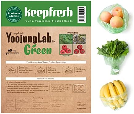 Green, Food Storage Bag, 35.43" 27.55" 60bags, Keep Fresh Produce Bags, Food Saver Storage for Fruits, Vegetables, BPA FREE, HDPE, Bread Bags, Disposable Storage Bags, Farm Produce
