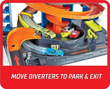 Hot Wheels City Mega Garage Playset with Corkscrew Elevator & Storage for 60+ Cars, Includes 1 1:64 Scale Vehicle, Gift for Kids 4 Years Old & Up, HFH03