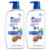 Head & Shoulders 2-in-1 Dandruff Shampoo and Conditioner Set, Advanced Dry Scalp Care, Anti Dandruff Treatment, Nourishing Almond Oil, Itch & Dryness Relief, Scalp Shield, 32.1 Fl Oz Each, 2 Pack