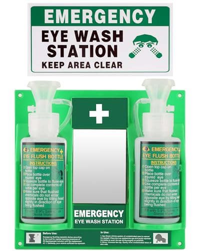 Portable Eyewash Station OSHA-Approved - Wall-Mounted Emergency Eye Wash Flush Bottles Kit 16oz Without Eyewash Solution