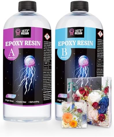 LET'S RESIN 1/2 Gallon Casting Epoxy Resin,Bubble Free & Crystal Clear Epoxy Resin Kit,2 Part Resin and Hardener for Jewelry Making,Crafts,Tumbler,Art