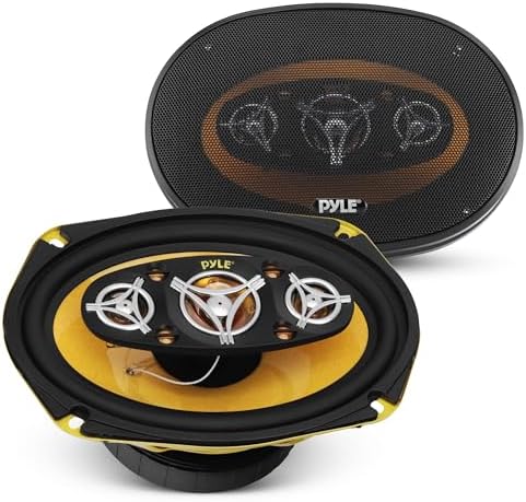 Pyle Car Eight Way Speaker System - Pro 6 x 9 Inch 500W 4 Ohm Mid Tweeter Component Audio Sound Speakers For Car Stereo w/ 120 Oz Magnet Structure, 3.55” Mount Depth Fits Standard OEM -PLG69.8 (Pair)