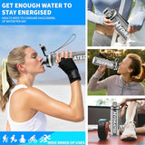 Water Bottle, 32 oz Motivational Water Bottles with Time Marker-Tritan & BPA Free, Sports Water Bottle with Time to Drink & Strap, Wide Mouth, Leakproof -Gift for Christmas Gym Fitness & Outdoor