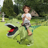 One Casa Inflatable Dinosaur Costume Riding T Rex Air Blow up Funny Fancy Dress Party Halloween Costume for Kids 4-6 Yrs