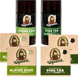 Dr. Squatch Manly Soap and Deodorant Variety Pack - Handmade with Organic Oils, Aluminum-Free - Pine Tar and Alpine Sage