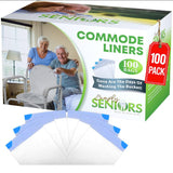 Commode Liners - 100 Strong Portable Toilet Bags - Easy To Use Bedside Commode Liners Disposable - Toilet Liners That Support Dignity of Seniors & Disabled - No More Buckets to Wash - NO Absorbent Pad