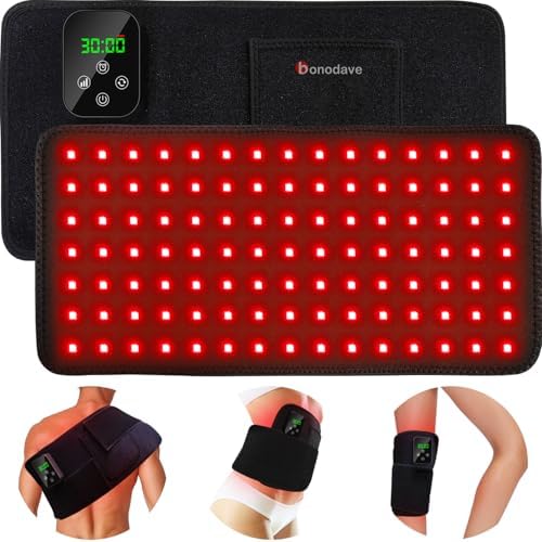 Red Light Therapy, Cordless Infrared Therapy Pad for Back Knee Leg Pain Relief, Portable 660nm 850nm Wireless Red Infrared Light Therapy Wrap Belt with Rechargeable Controller Gift for Women Men