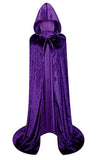 Unisex Christmas Hooded Cloak Full Length Halloween Costume Party Cape Purple