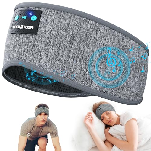 Sleep Headphones, 20Hrs Headband Headphones with HD Stereo Speakers, Sleeping Headband Wireless for Side Sleepers, Workout,Yoga,Travel, Bluetooth 5.3 Sports Earphones for Men, Women