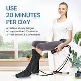 Leg Massager with Air Compression for Circulation and Relaxation with Heat, Foot and Calf Massage Machine with Hand-held Controller-3 Modes 3 Intensities-Adjustable Leg Wraps for Home and Office Use