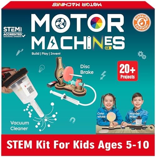 Butterfly Edufields 20in1 STEM Toys for Kids 5 6 7 8 9 10 Year Old | STEM Kits for Kids Age Ages 5-7 6-8 8-10 | Motor Machines Project Kit | Robotics & Engineering Toys | Gift for 6 7 8 9 10 Year Old
