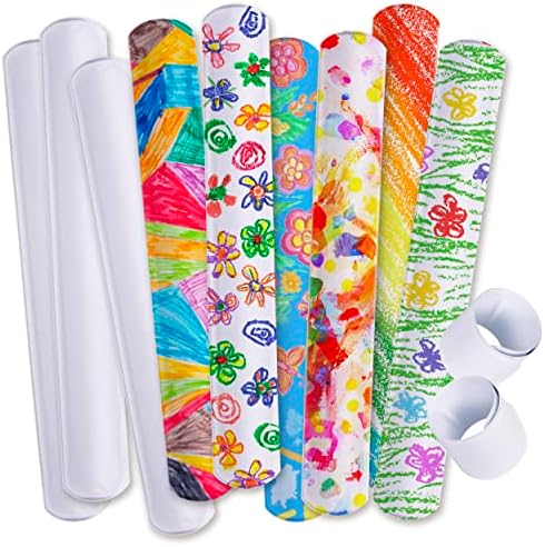 50-Pc Slap Bracelets for kids, Classroom Prizes Snap Wristbands Party Favors for kids 8-12 DIY for Children's Prizes One-Size-Fits-All Toddler Party Supplies, Stocking Stuffers, Birthday Party Favors