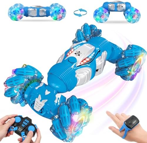 BEMITON Boys Aged 6-12 Birthday Gift Ideas- Gesture Sensing RC Stunt Car Toy for Kids, Hand-Controlled 2.4Ghz Remote Control Twist Cars, 4WD All-Terrain Off-Road Vehicle