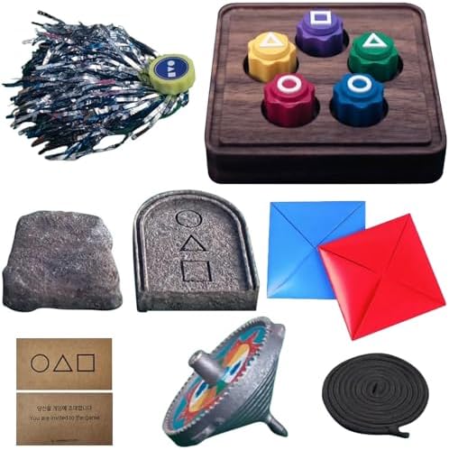 Korean Traditional Play Game, Korean Folk Game Set - Gong-gi, Biseokchigi, Jebi chagi, Paeng-y, DDAKJI Game Set, Family Travel Game (Set)