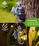 Fashionoda Dragon Tree Hugger with Solar Lantern - 9.3 Inch Resin Dragon Statue for Outdoor Garden Decor - Ideal Halloween Dragon Gifts & Birthday Gifts for Grandma Mom Women