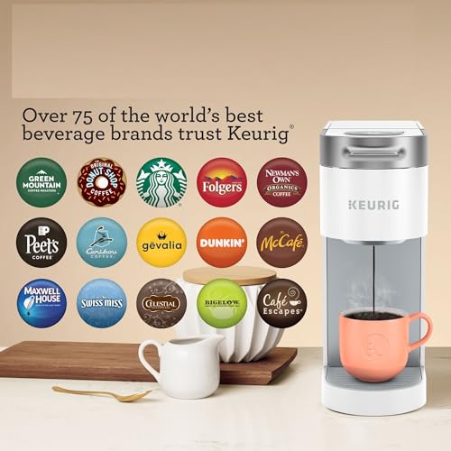 Keurig K-Slim Single Serve K-Cup Pod Coffee Maker, Multistream Technology, 3 Brew Sizes, Slim and Sleek Design, 46oz Removable Reservoir, White