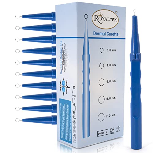 Sterile Disposable Dermal Curettes, Easy Peel Packing - Box of 10 (2.00 mm)