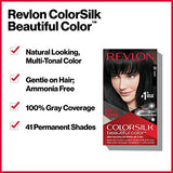 Revlon Permanent Hair Color, Permanent Hair Dye, Colorsilk with 100% Gray Coverage, Ammonia-Free, Keratin and Amino Acids, 57 Lightest Golden Brown, 4.4 Oz (Pack of 3)