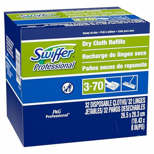 Swiffer 33407BX Dry Refill System, Cloth, White, 32/Box