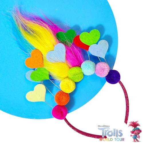 LUV HER Kids' Trolls World Tour Headband with Wig for Girls - Costume Accessories
