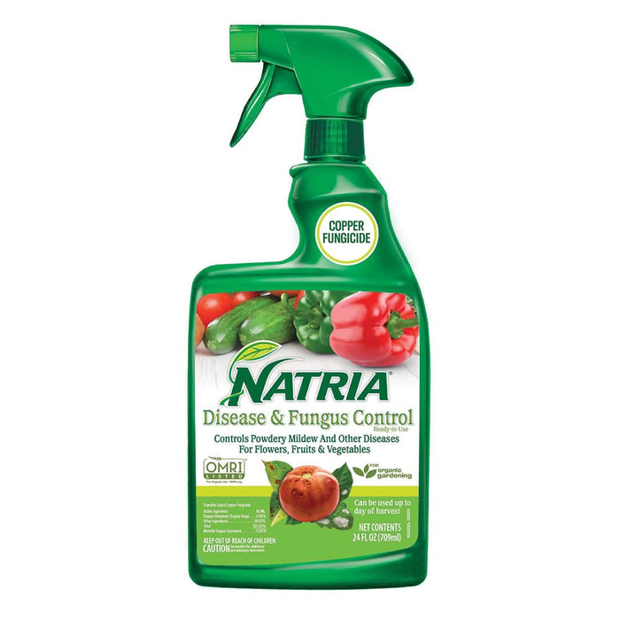 NATRIA Disease & Fungus Control, Ready-to-Use, 24 oz, Liquid Copper Fungicide, Copper Fungicide Spray for Plants