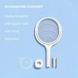 2-Pack Anne Diary Electric Bug Zapper Racket Mosquito Fly Gnat Wasp Killer USB Type-C Rechargeable Swatter Indoor Rotating Head