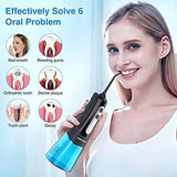 Cordless Water Dental Flosser Teeth Cleaner with Tips Case, INSMART Professional 300ML USB Rechargeable Oral Irrigator for Home and Travel, IPX7 Waterproof 4 Modes Irrigate (BlackBlue)