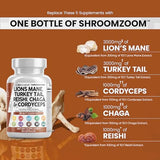 Clean Nutraceuticals 20-in-1 Mushroom Supplement – 3000 mg Lion’s Mane, 2000 mg Turkey Tail, Reishi, Cordyceps & More – 60 Capsules – Non-GMO, Gluten-Free