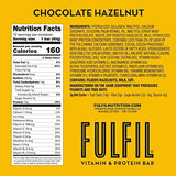 FULFIL Vitamin and Protein Bars, Hazelnut, Snack Sized Bar with 15 g Protein and 8 Vitamins Including Vitamin C, 12 Count Lot of 2