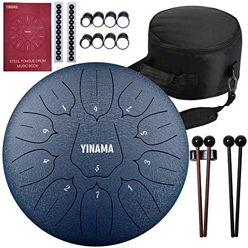 Steel Tongue Drum Percussion Instrument 11 Notes 10 inches Dark blue