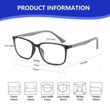 BLUEMOKY Blue Light Reading Glasses for Men，Sport Square Frame Readers, Anti Glare Computer Glasses(Black,4.00)