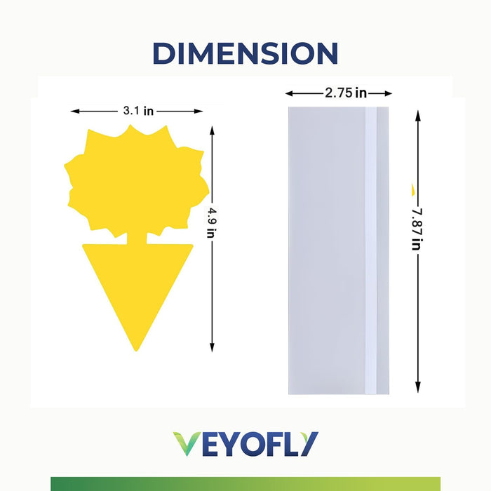 Veyofly Sticky Traps for Plants and Windows, Bundle with 5 Yellow Sticky Traps for Gnats & 5 Window Fly Traps -Gnat Trap, Bug Sticky Traps, Fungus Gnat Trap, Fly Strips, Fly Tape- Pack of 10