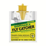 Outdoor Fly Traps with Adjustable Hanging Chain, Disposable Hanging Fly Traps with Natural Pre-Baited Bags | Effective Fly Killer for Backyard, Patio, Park or Farm 4 Pack