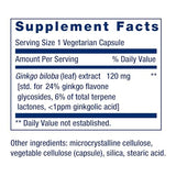 Life Extension Ginkgo Biloba Certified Extract™, 120 mg, Helps Maintain Memory & cognition, Gluten-Free, Non-GMO, Vegetarian, 365 Capsules