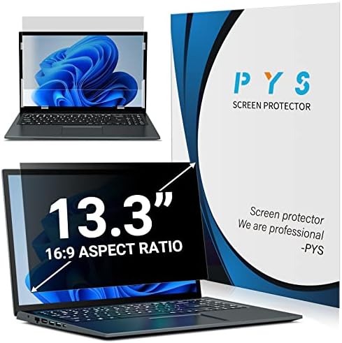 PYS Laptop Privacy Screen 13.3 Inch for HP Dell Samsung Lenovo - Removable Laptop Screen Privacy Shield for 16:9 Widescreen Display - Anti Glare & Blue Light Laptop Screen Filters for Eye Protection