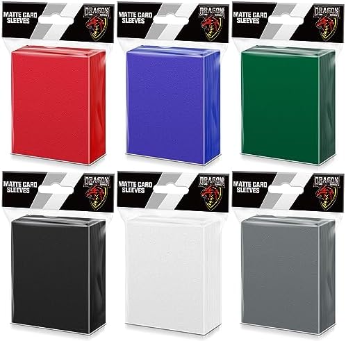 600PCS Card Sleeves for Collectable Gaming Cards, Matte Card Protectors Sleeves for Baseball Cards, Game Cards and Trading Cards (6 Colors)