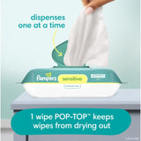 Pampers Sensitive Baby Wipes, Water Based, Hypoallergenic and Unscented, 8 Flip-Top Packs, 4 Refill Packs (1008 Wipes Total)