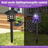 Qualirey Solar Bug Zapper Outdoor 2 in 1 Solar Mosquito Fly Killer Waterproof LED Insect Zapper and Lighting Mosquito Repellent Lamp for Outdoor Garden Patio Yard Lawn (White and Purple Light)