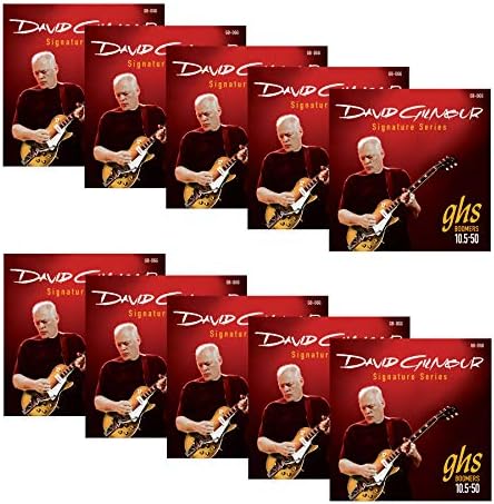 GHS Strings GB-DGG David Gilmour Signature Series (RED), Nickel-Plated Electric Guitar Strings (10 1/2-50) - Pack of 10