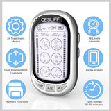 CESLIFF Dual Channel TENS EMS Unit Large Screen 24 Modes 36 Levels Intensity Muscle Stimulator, Rechargeable Electric Pulse Massager TENS Machine for Lower Back Neck Shoulder Pain Relief with 10 Pads